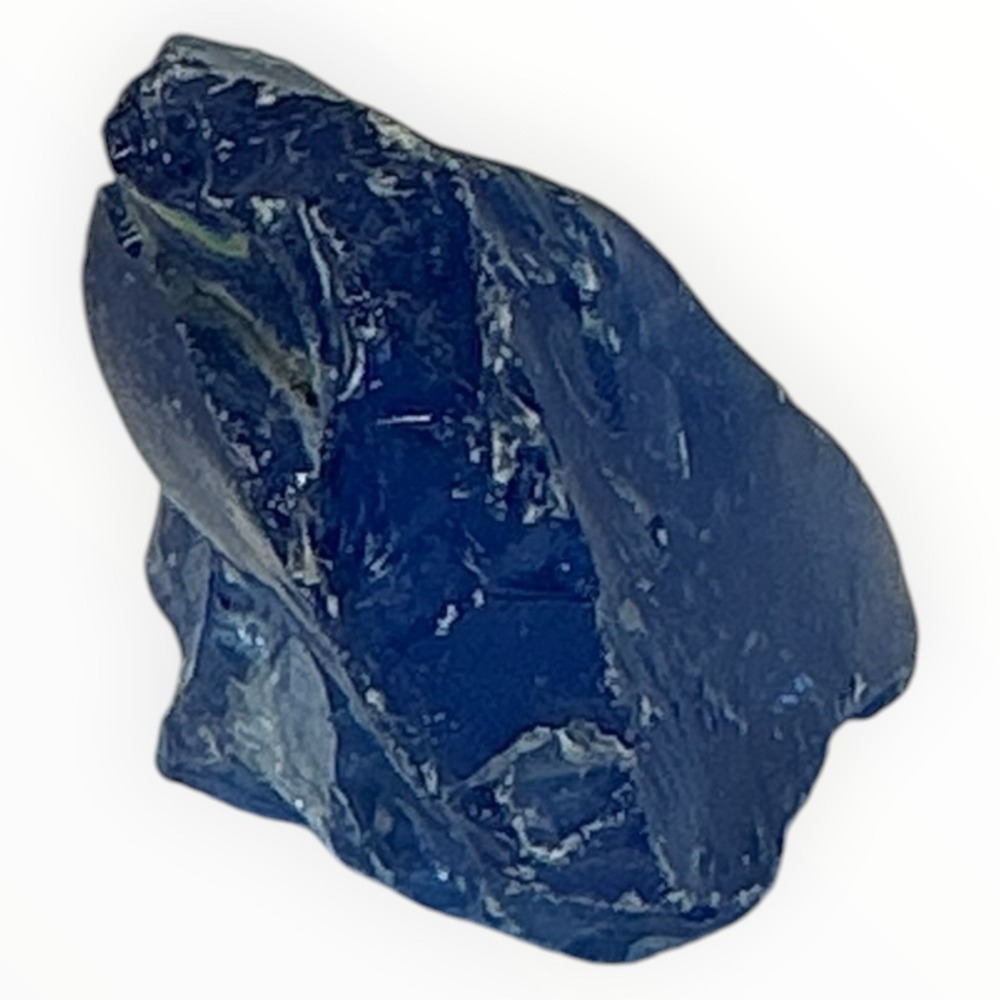 Satin Blue Translucent Art Glass Cullet Glowing Manganese Slag Glass #6GL70 - Picture 5 of 7